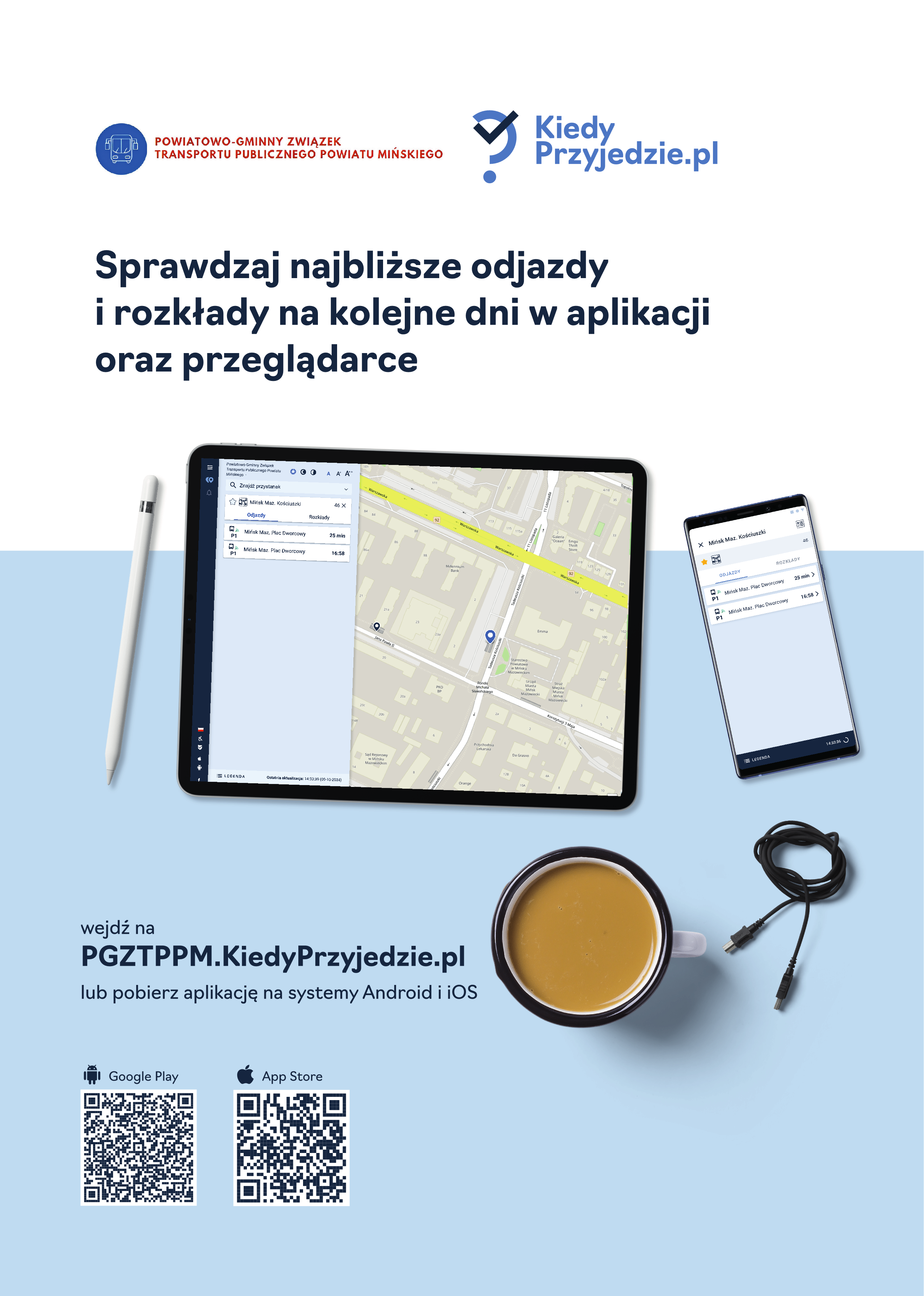 Powiatowo-gminny związek transportu publicznego Powiatu Mińskiego - sprawdzaj najbliższe odjazdy na kiedyprzyjedzie.pl